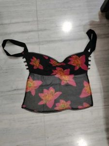 Floral Mesh Tank Top