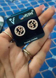 VRUDHI Rose Gold Tree of Life Stud Earrings