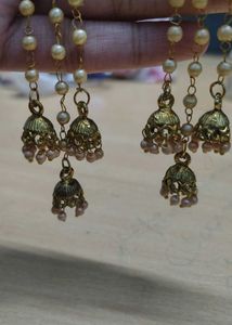 Ethnic Jhumka Earrings golden latkan jhumki