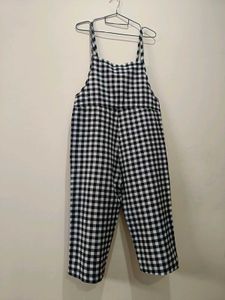 Black &amp; White Gingham Jumpsuit with pockets