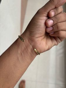 Elegant Gold &amp; Red Beaded Bangle