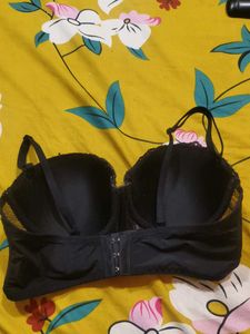 Lace Detail Black Bra