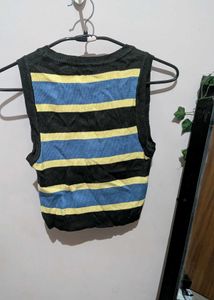 Striped Sleeveless Knit Top