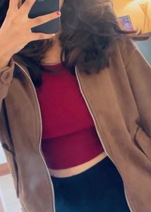Women's Brown Bomber Jacket