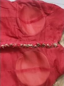 Pink and beige Indo-western Gown with du