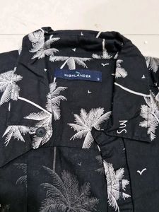 Men's Black Palm Tree Casual Shirt