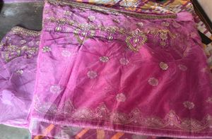 Embroidery heavy work saree