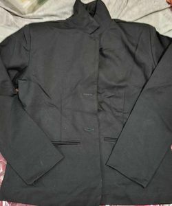 cotton Black Coat Blazer