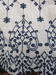 Embroidered White Palazzos with Mul lining