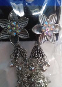 Boho Flower Jhumka Earrings