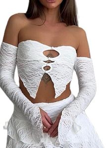 Sheer White Cut-out Tube Top