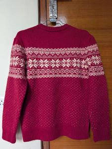 Red Maroon Patterned Sweater