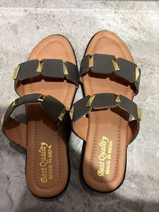 Stylish Grey Studded Flat Sandals