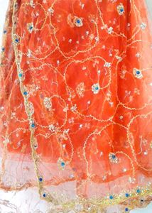 Orange Net Lehenga