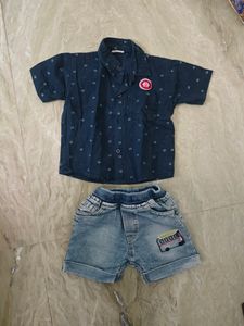 Boys 2 Shirts &amp; Denim Shorts