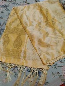 Elegant Yellow Brocade Dupatta