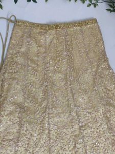 Elegant Gold Sequined Lehenga Choli Set