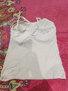 Comfortable White Camisole with Built-in Bra