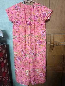Pink Floral short Nightgown
