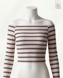 Striped Off-Shoulder Crop Top