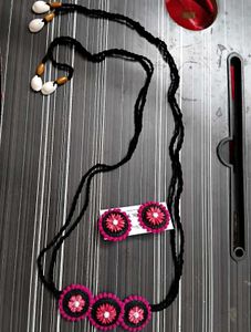 NEW HANDMADE Floral Necklace Earring Set