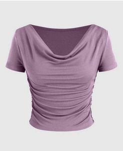 Chic Ruched Cowl Neck Top