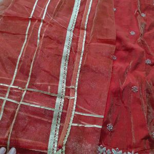 *Rust Red Tissue Shimmer party wearSuit , dress ma