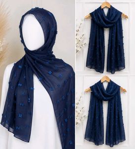 Navy Blue Textured Georgette Stole for Women