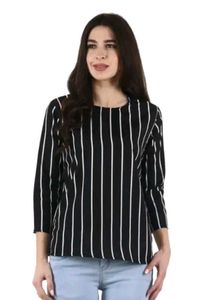 Chic Black & White Striped Top