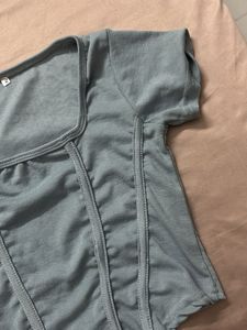 grey Corset Style Top