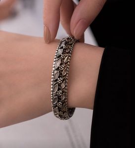 Exquisite Oxidized Silver Bangle Set