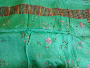 Elegant Green Embroidered Silk Saree