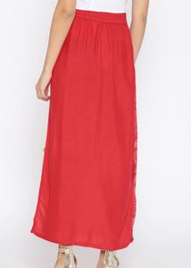 Aurelia Reddish pink a line skirt with White Print