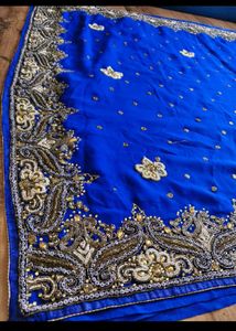 Royal Blue heavy handwork Saree