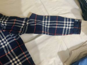 🔀Boy 10-12 Blue checked plaid Shirt with Deni