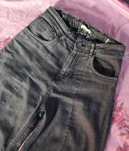 Gray Wide Leg Jeans