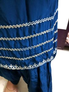 silk ❤️Elegant Blue Kurta Set with Patiala Pants