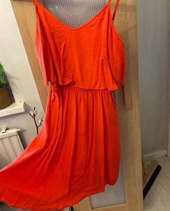 H&amp;M V-Neck Spaghetti Strap Tiered Dress
