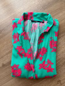 Green Floral Button-Up Shirt
