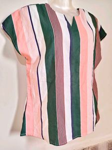Striped Casual V-Neck Top