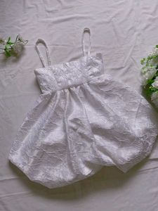 White Lux Texured Barbie Dress