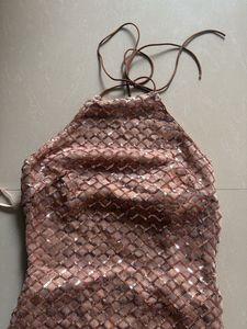 Sparkly Halter Neck Mini Dress