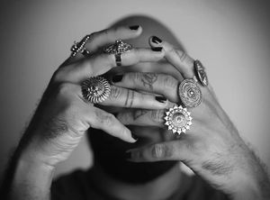 Oxidised silver rings