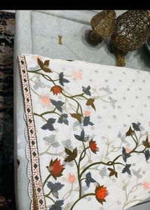 mew white &amp; brown patch work suit