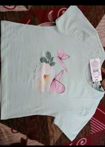 Cute Pastel Crop Top with Butterfly &amp; Flower Print