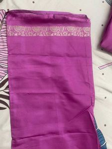 Beautiful Purple Saree with Embellished Border
