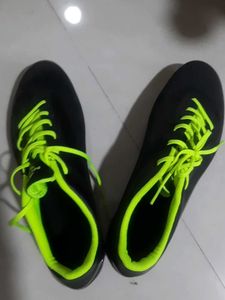 Nivia Airstrike Football Studs (Black/Neon) | High