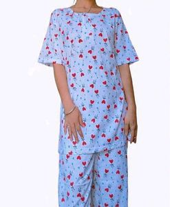 Cute Heart Print Pajama Set