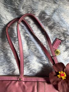 Coach Pink and Brown Tote Bag