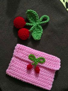 Handmade Crochet Cherry Wallet